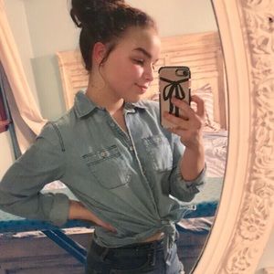 STYLUS jean button up blouse